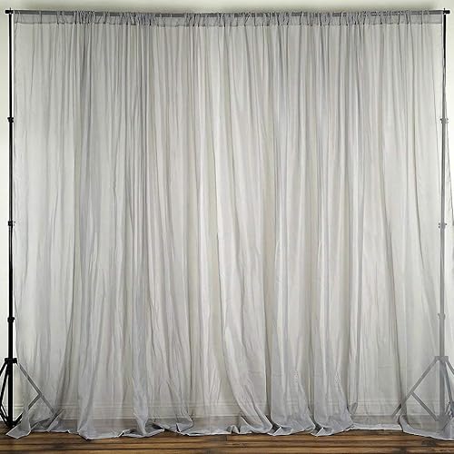 Miniatura 5 de New Creations Fabric & Foam Inc, panel de cortina de gasa transparente de poliéster, 5 pies de ancho x 8 pies de alto, 1 panel (rubor)