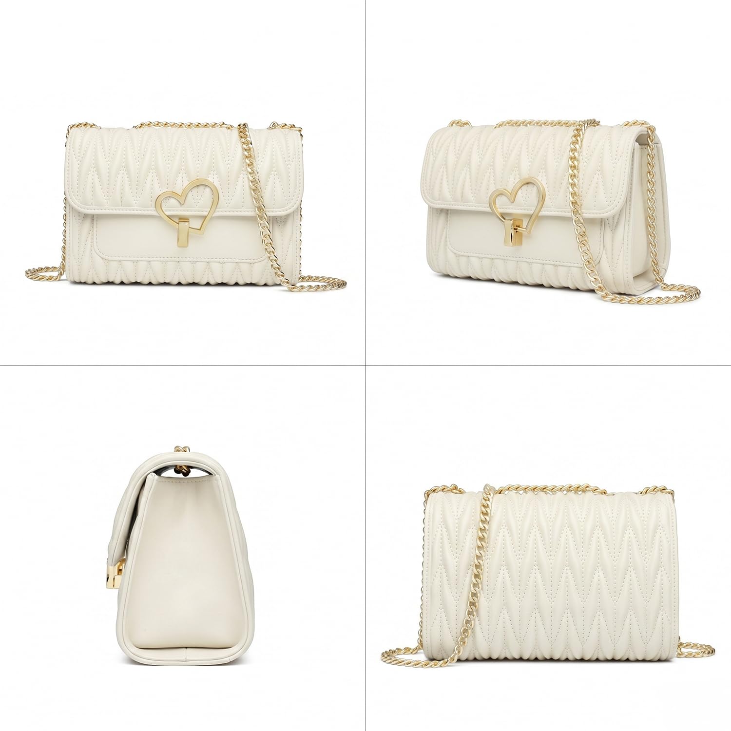 Bolso de Hombro Mujer con Cadena, Elegante Bolso Bandolera con Solapa, Bolso de Mano Cuadrado Clásico Estructurado Casual Diario Negro