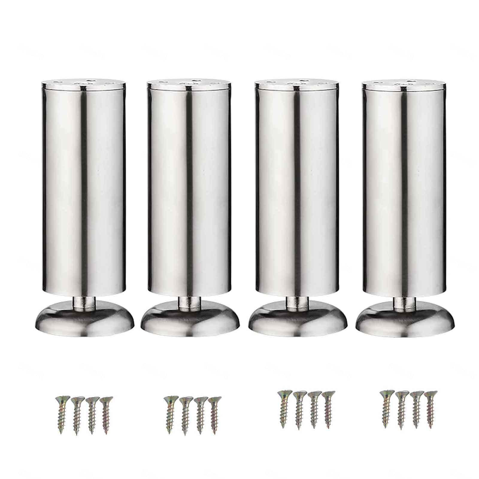 Regulowane nóżki Heavy Duty 4 SZTUK Nogi mebli Nogi do łóżek Regulowane nóżki do wanny Stal nierdzewna Regulowany domowy stół kuchenny Półki, srebrny-6 cm (2,3 cala) (srebrny 30 cm (11,8 cala))