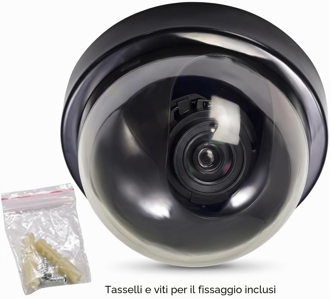O&W Security Dome Kamera fikcyjna z diodą LED czerwona migająca montaż sufit ściana