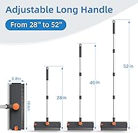 Vista 7 de Cepillo de fregar con mango largo, cepillo de fregar el piso con escobilla de goma para limpieza, escobilla de ducha 3 en 1 escoba de piso
