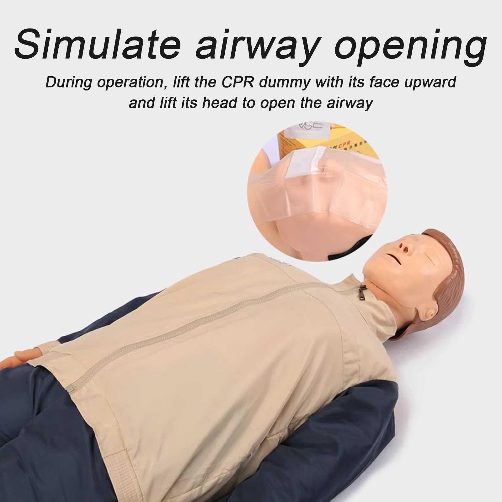 2 Juegos RCP Entrenamiento Completo Cuerpo Maniquí de Entrenamiento en RCP con Piel Facial Reemplazable & 4 Bolsas Pulmonares Reemplazables & Bolsa de Almacenamiento & Estera