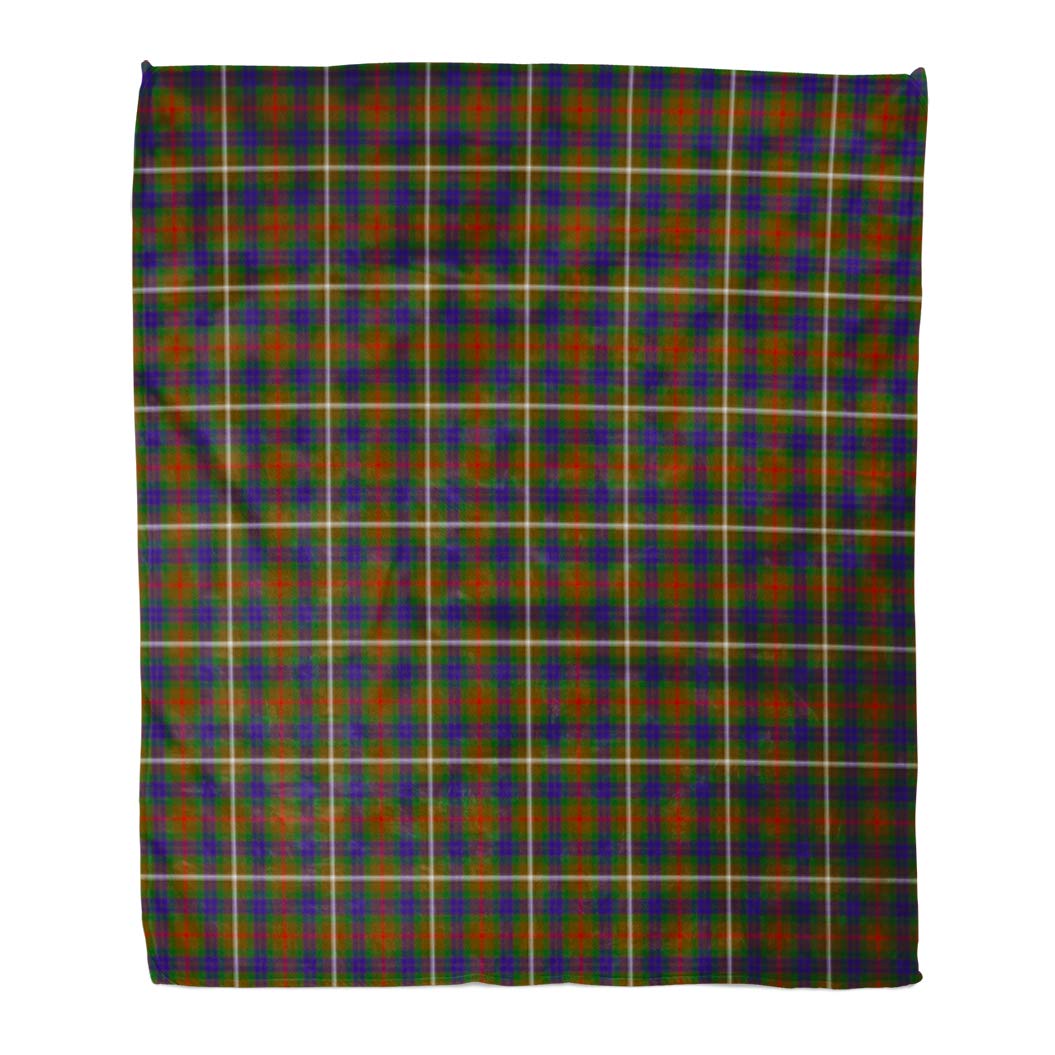 Golee Throw Blanket Blue Ancient Patterned of The Clan Fraser Hunting Tartan Brown 60x80 Inches Warm Fuzzy Soft Blanket for Bed Sofa
