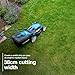 Hyundai 38cm / 15” 40V Cordless Lawnmower (2x20V), Brushless Motor, 50min Runtime, 5 Cutting Heights 20-65mm, 36L Grass Box, 2x 4.0Ah Batteries & Charger, 3 Year Warranty