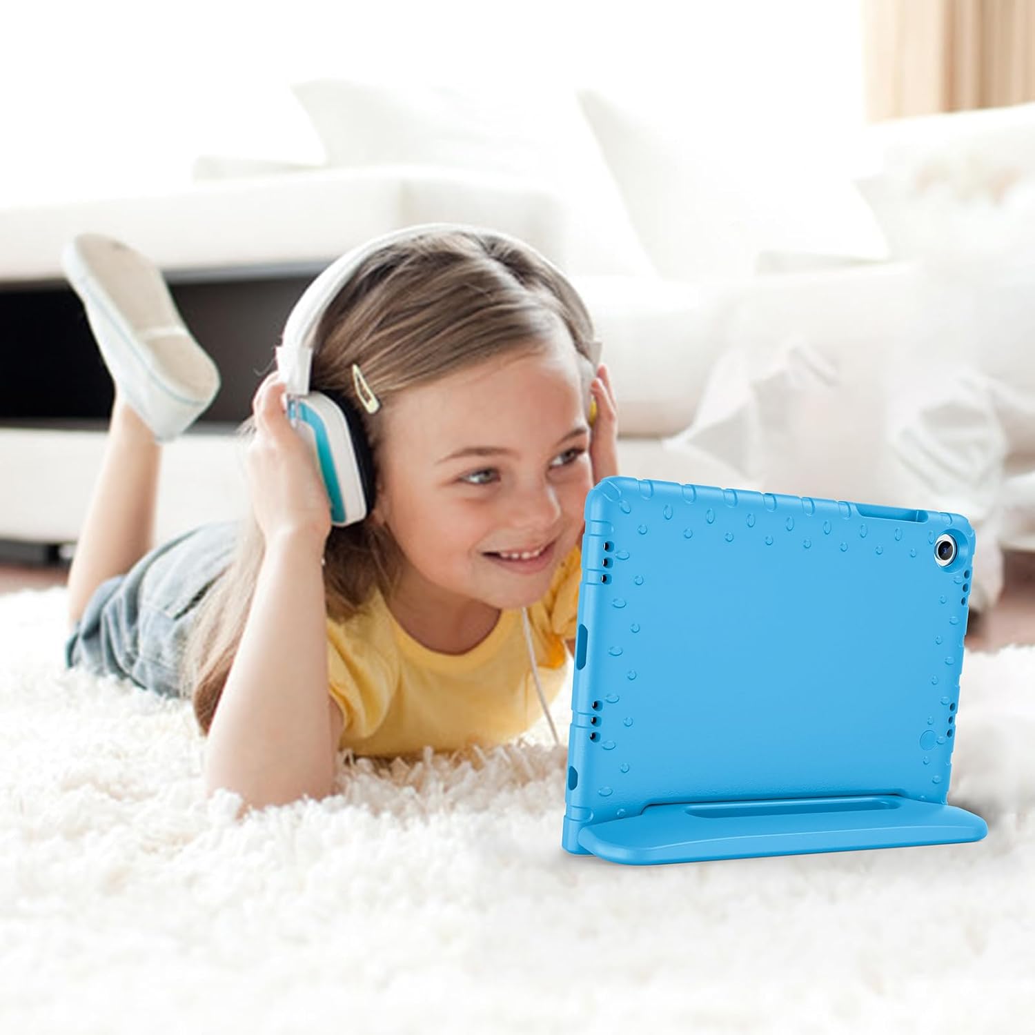 ProCase Kids Case for Galaxy Tab A11+ / A9+ Plus 11 Inch [2025/2023] (SM-X230/X235/X236/X238/X210/X216/X218), Shockproof Lightweight Kids Friendly Case with Convertible Handle Stand -Blue