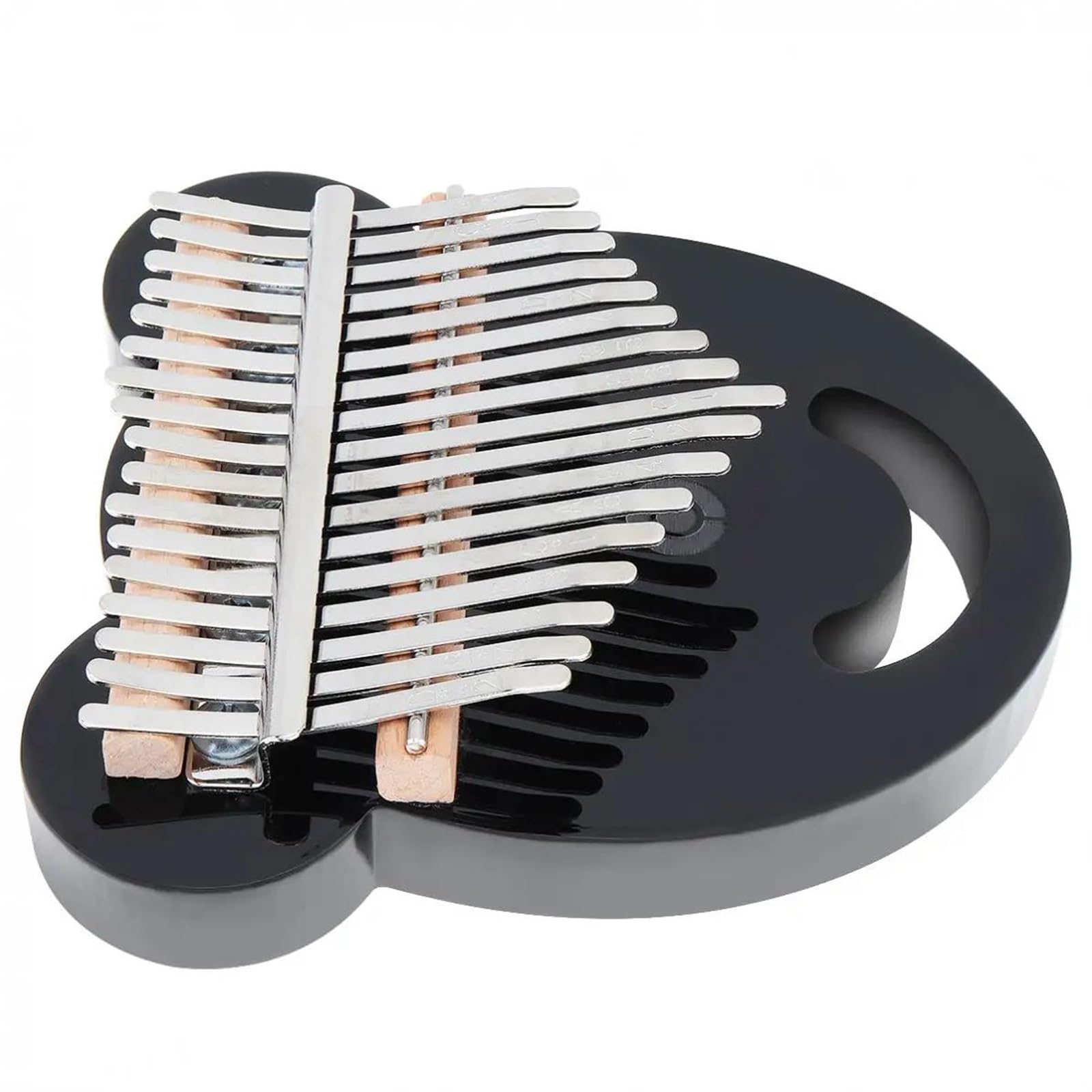 Kalimba 17 Klawiszy Przezroczysty Bear Face Thumb Piano Kalimba Z Młotkami Strojącymi Akryl(Black)