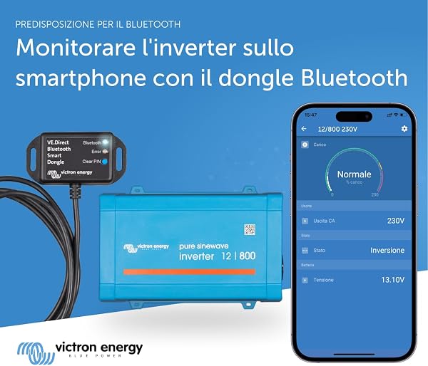 Victron Energy 800VA 12-Volt 230V AC Inverter ad Onda Sinusoidale Pura (Schuko) - 2