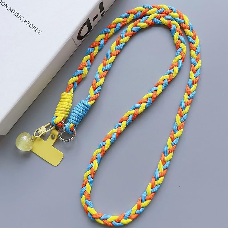 アクセサリー tope phone strup Colorful Braided Phone Lanyard Fashion Crossbody Braided Woven