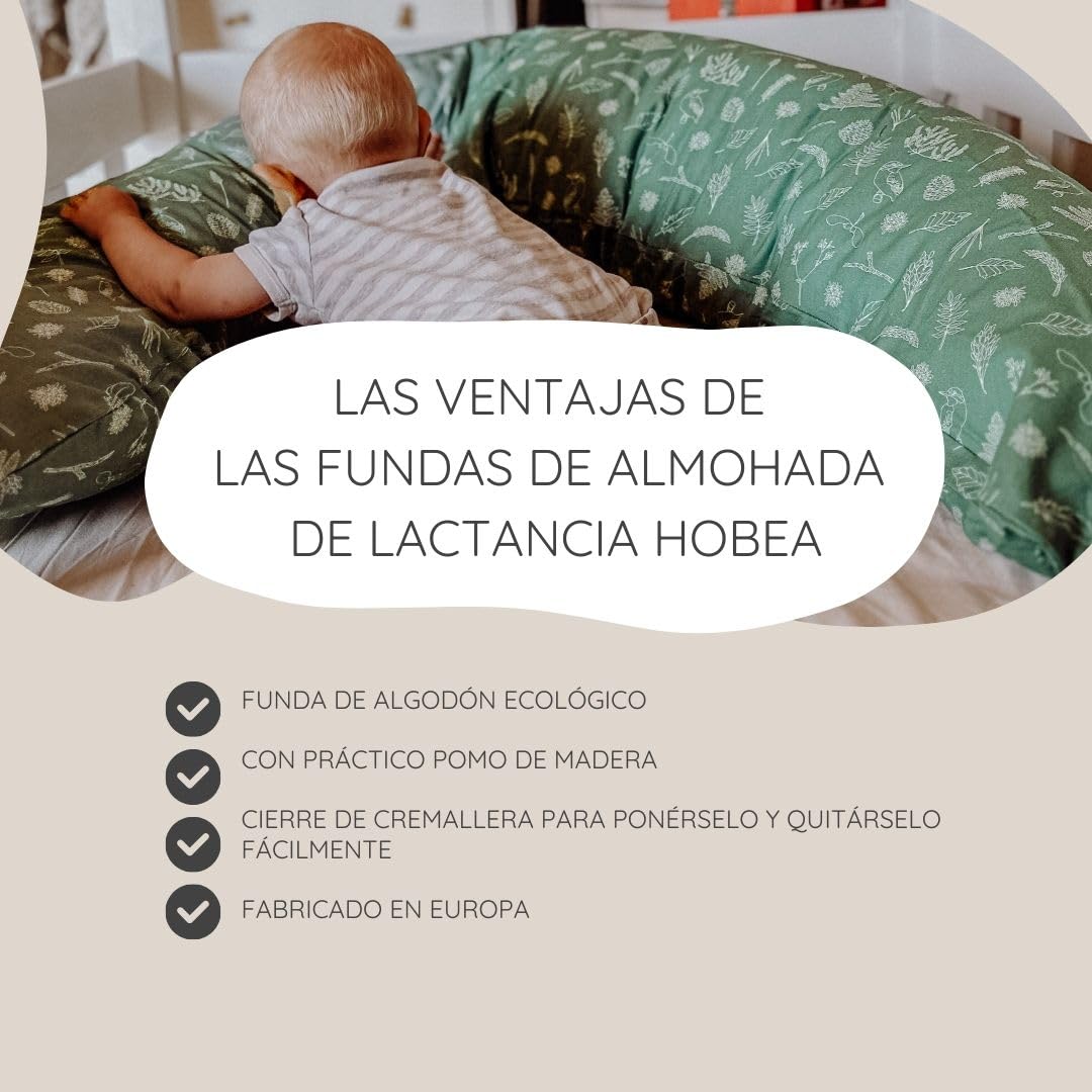 HOBEA-Germany Funda de Almohada de Lactancia para Cojines de Lactancia 190cm diseños (Muselina Topo) — view 3