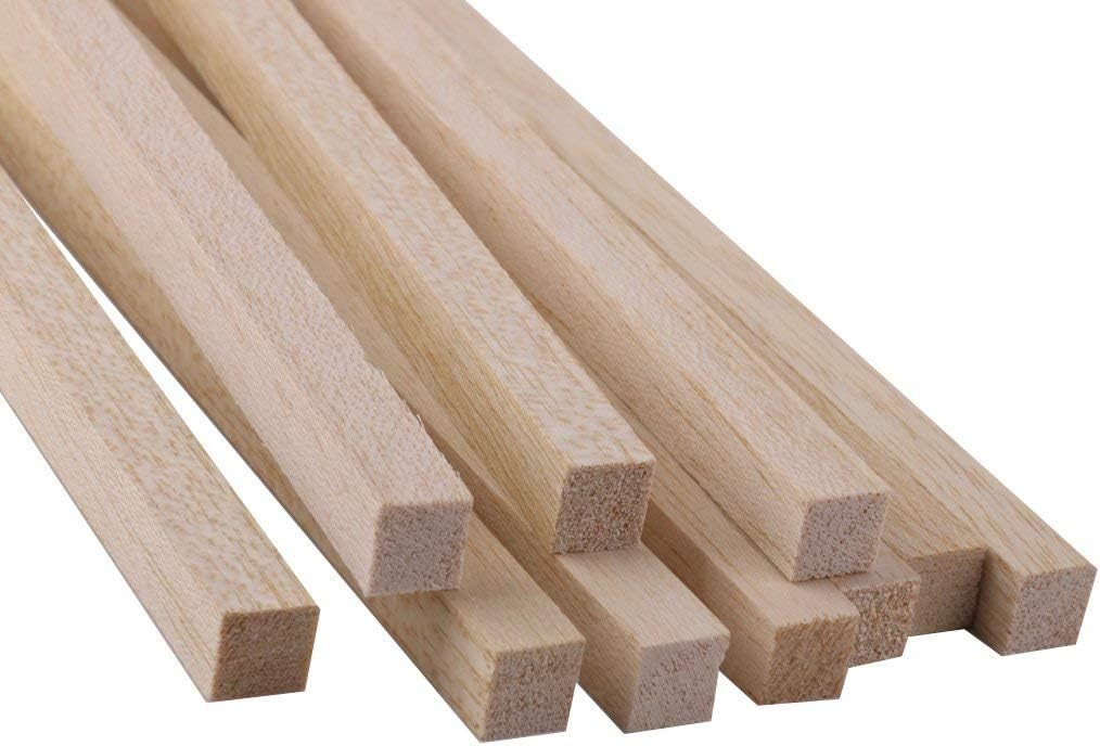 JANKI ENTERPRISE Pieces Wood Art Craft Wooden Sticks Pieces Dowels Pole Rods Sweet Trees Wood Stick 200mmx10mm (60), brown