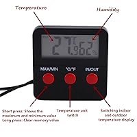 Vista 2 de Termómetro higrómetro de terrario para reptiles Vivarium con sensor remoto