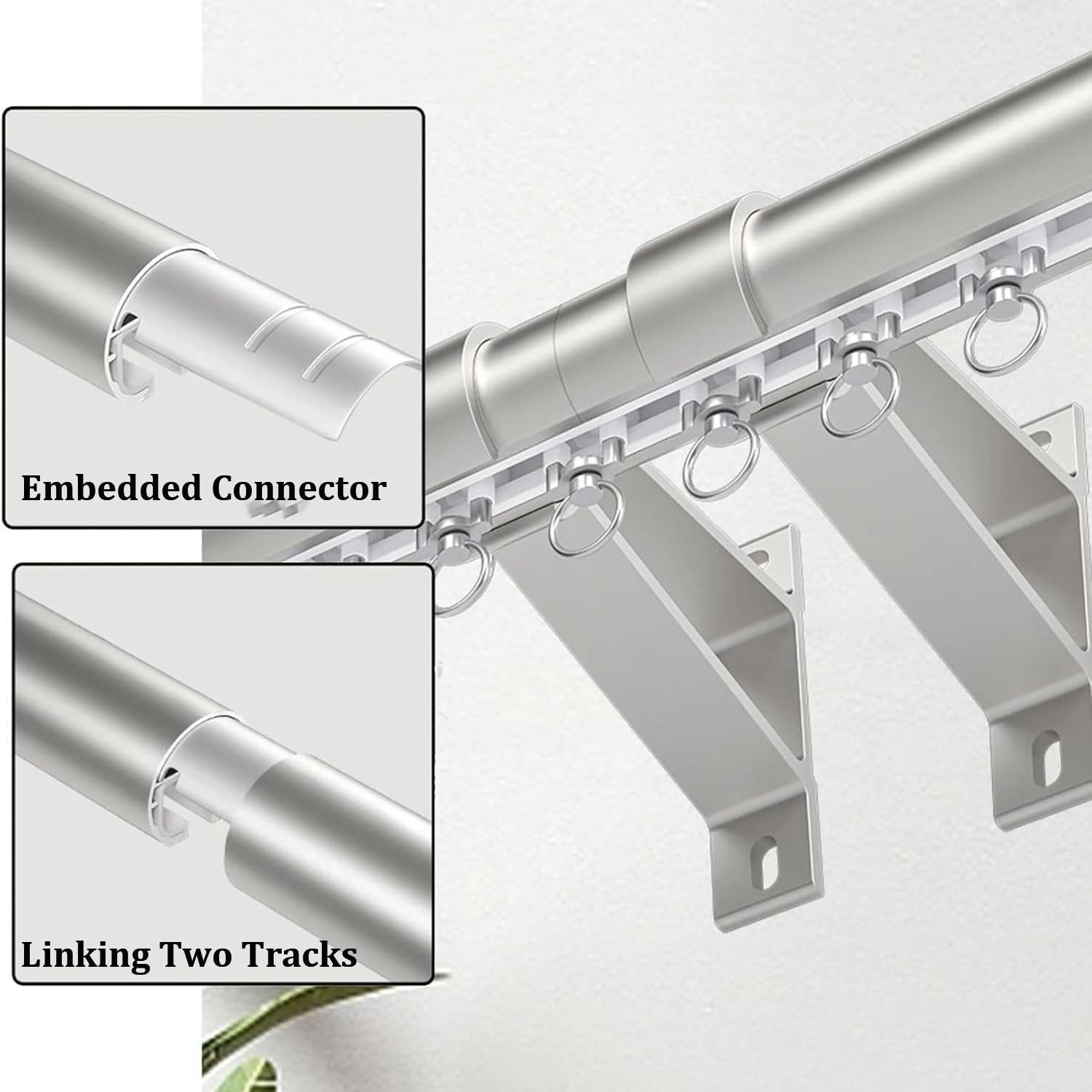Wytrzymała prowadnica ścienna ze stopu aluminium o długości 3 m do zasłon rzymskich i przegród pokojowych – biała ochrona prywatności na otwartych przestrzeniach, trwały system przesuwny