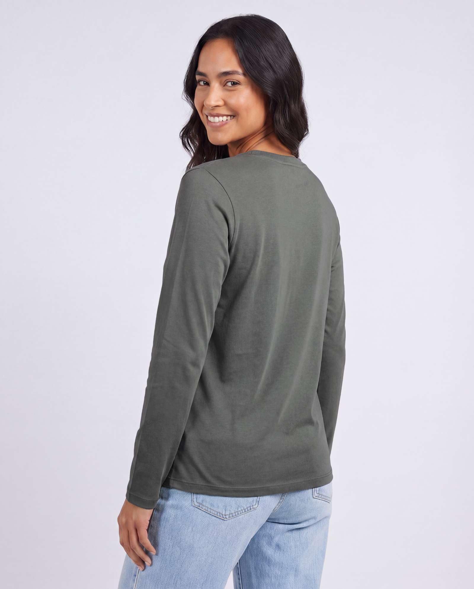 Real Essentials Damen Ladies Cotton Crew Neck Ls T-Shirt (4er Pack)