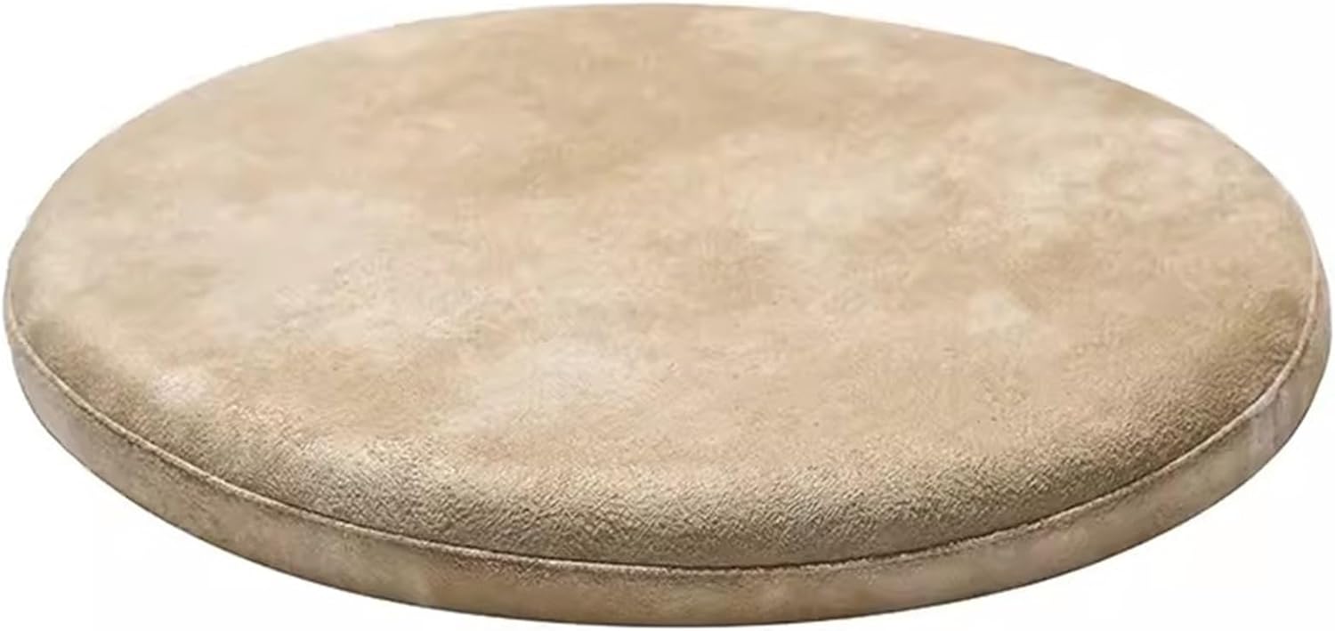 MOODMUSE Round Chair Cushion,Round Seat Cushions,Leather Seat Pads for Round Chairs,Memory Foam Chair Cushion(Cream Gold,40cm)