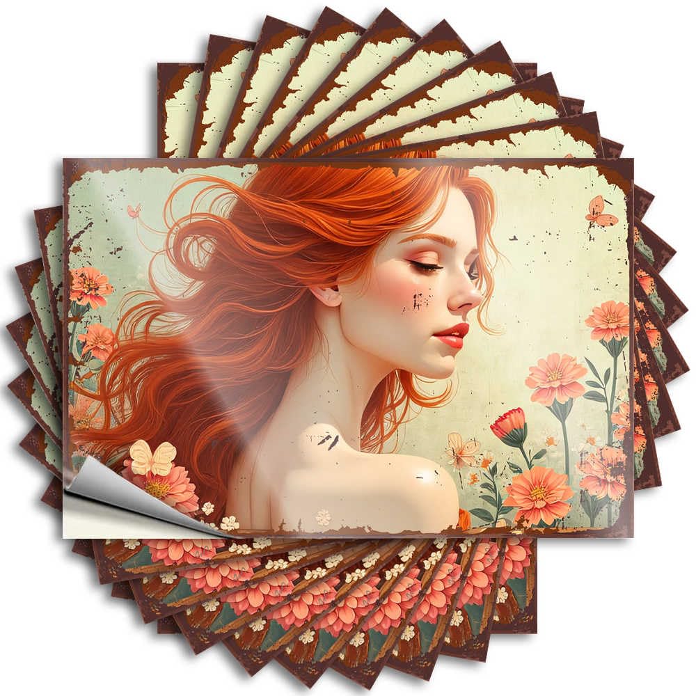 Grunge Tumbler Funny Sticker - Whispering Flowers: A Portrait of Serenity Amidst Nature's Deligh Heavy Durable Sticker Easy Apply for Billiards Decor(12X18CM)