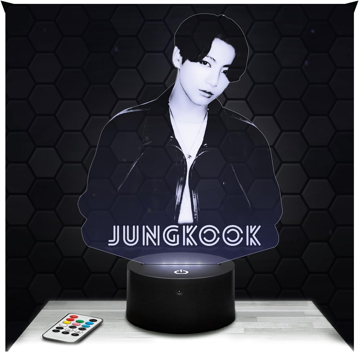 Lampephoto.fr - Jungkook Girl's Room Decor 3D Lamp Jungkook lamp k-pop Object Korean Pop Korean Gift idea Soft Light Decoration Night Light Decor, Original Christmas, Gift Idea for Teenagers TOP