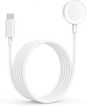 Magnetic Fast Charger for Apple Watch, Smart iWatch Charger, Compatible Apple Watch Chargers for Ultra 2/Ultra/Series 10/9/8/7/6/SE, USB C, Durable & Safe, 2-3 Hour Full Charge, Smart IC, 3FT, White