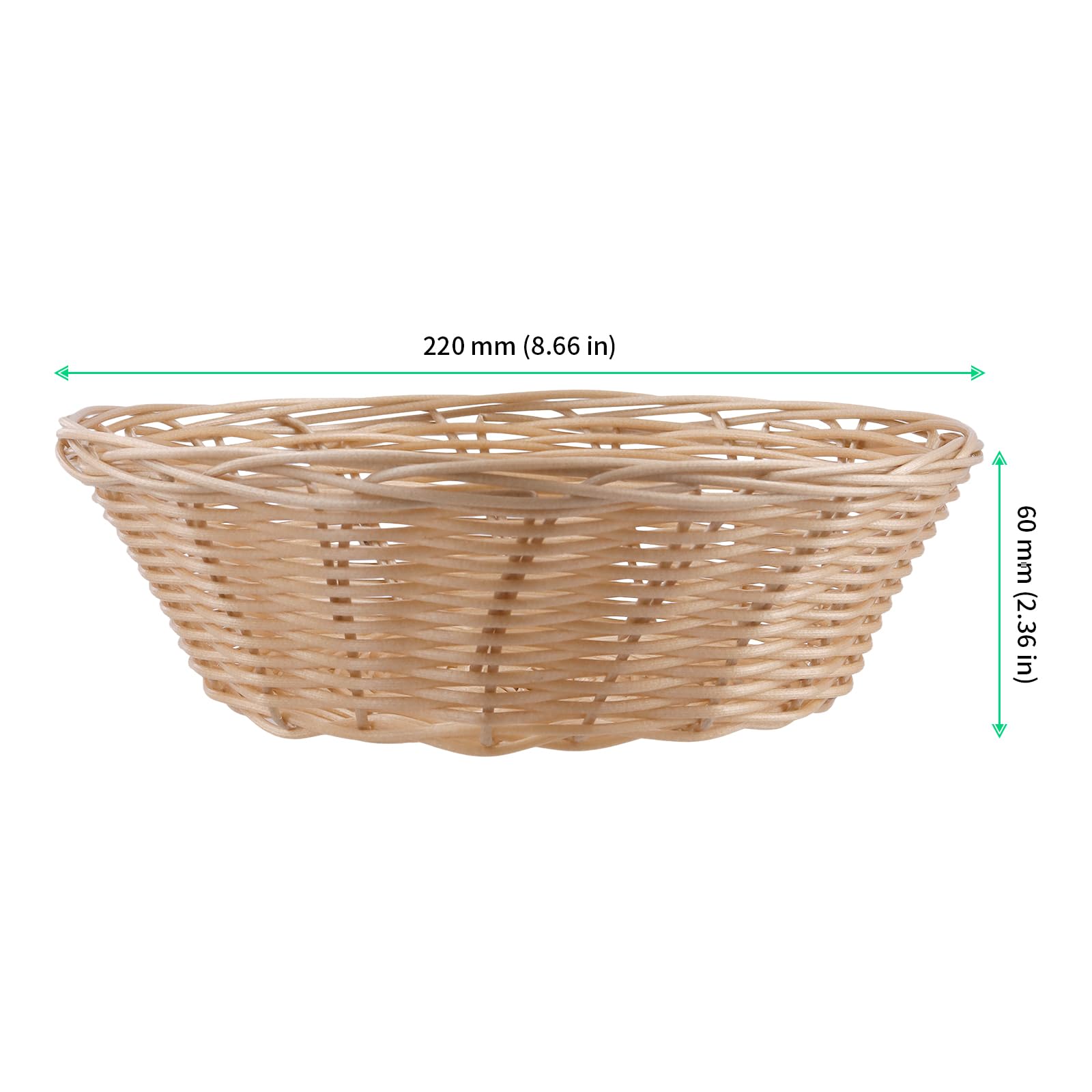 FUNSUEI Set di 12 Cestini per Pane Rotondi in Plastica, Multiuso per Hotel, Ristorazione e Casa, 22 x 6 cm, Giallo