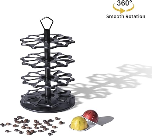 Miniatura 17 de FlagShip Soporte para cápsulas de café de 3 niveles para soporte de cápsulas Vertuo de metal, instalación de bricolaje, pequeño para soporte de