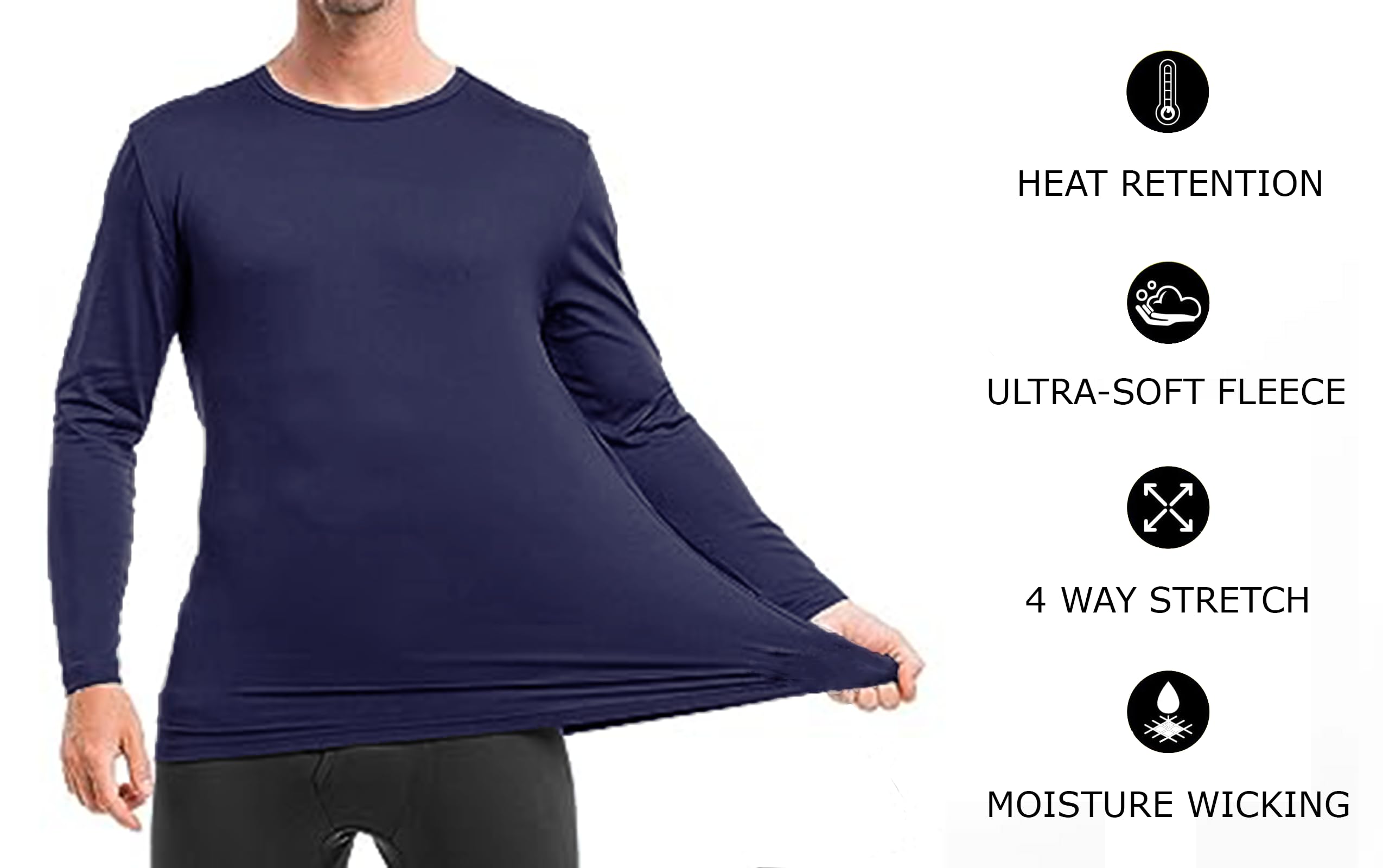 Therma Pro 180 gsm Fleece Lined Base Layer Top Camiseta térmica Hombre