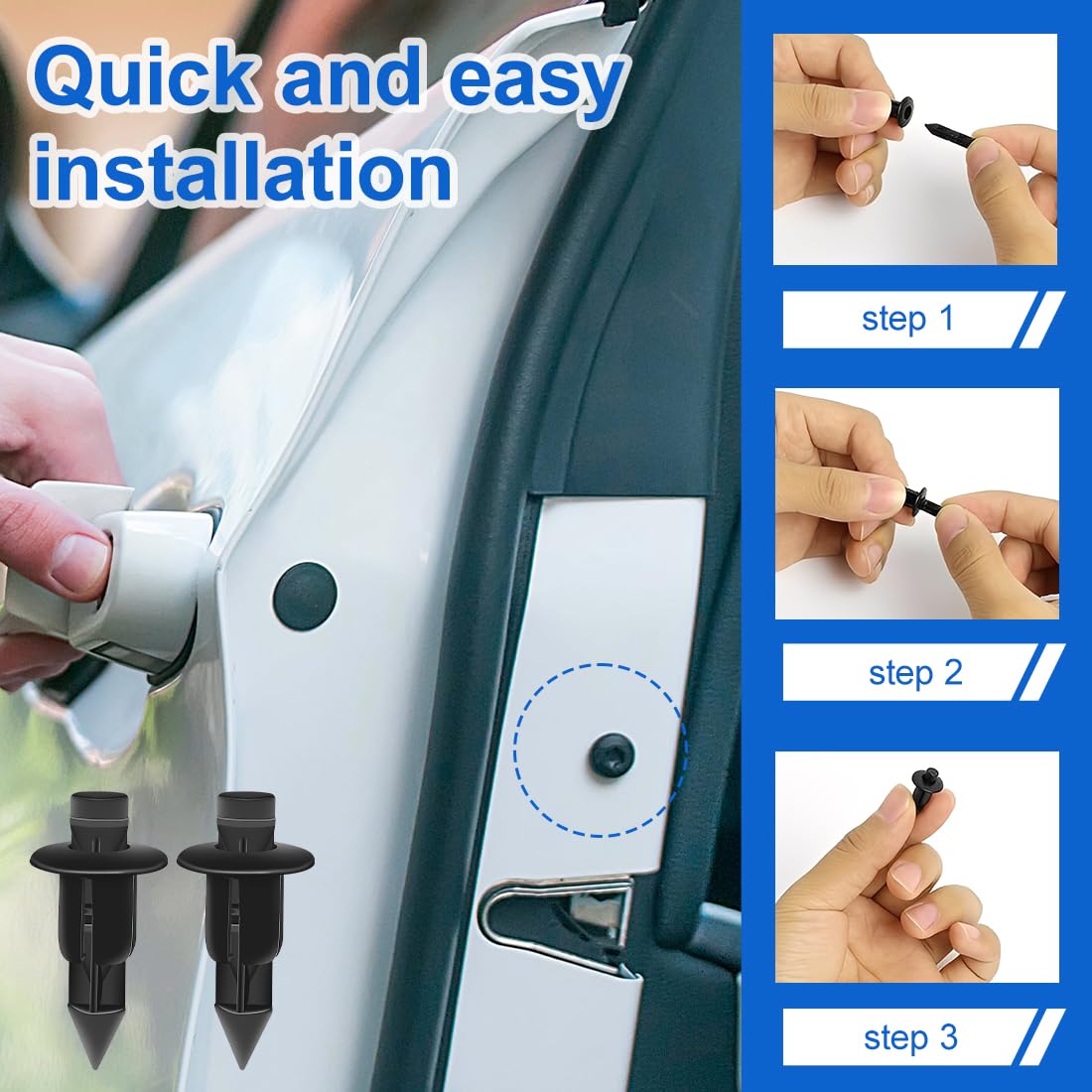 PHYNDR 200 Pezzi Rivetti in plastica per auto, Rivetti in plastica, Clip Fissaggio Auto e Moto per Carenatura, Compatibili con Yama..., Suzu..., Kawasa..., Hon... (6mm), B - 5