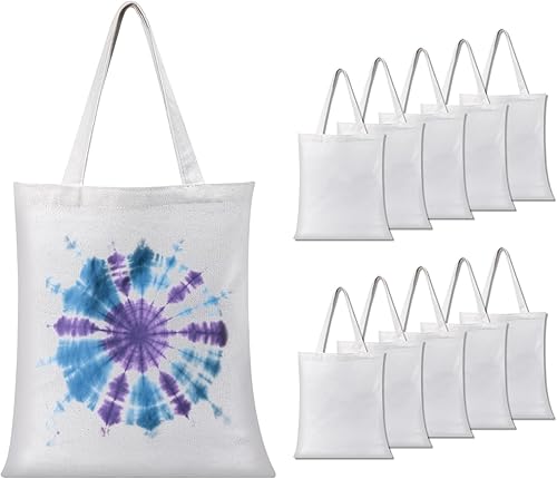 10 bolsas de lona de sublimación, bolsas de poliéster para sublimación de 12.2 x 14.2 pulgadas, Blanco