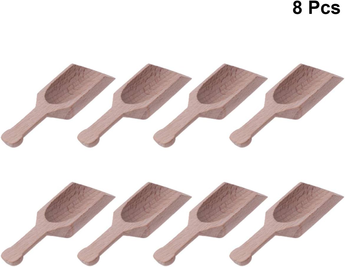 Hemoton 16pcs Beech Teaspoon Small Flat Handle Scoops for Tea Spices and Powder Kitchen Accessories for Tea Houses Restaurants and Home Use