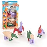 Mini Magnetic Mix or Match Dinosaurs Set of 4 Dinosaurs Brachiosaurus, Ankylosaurus, Spinosaurus, and Pterodactyl