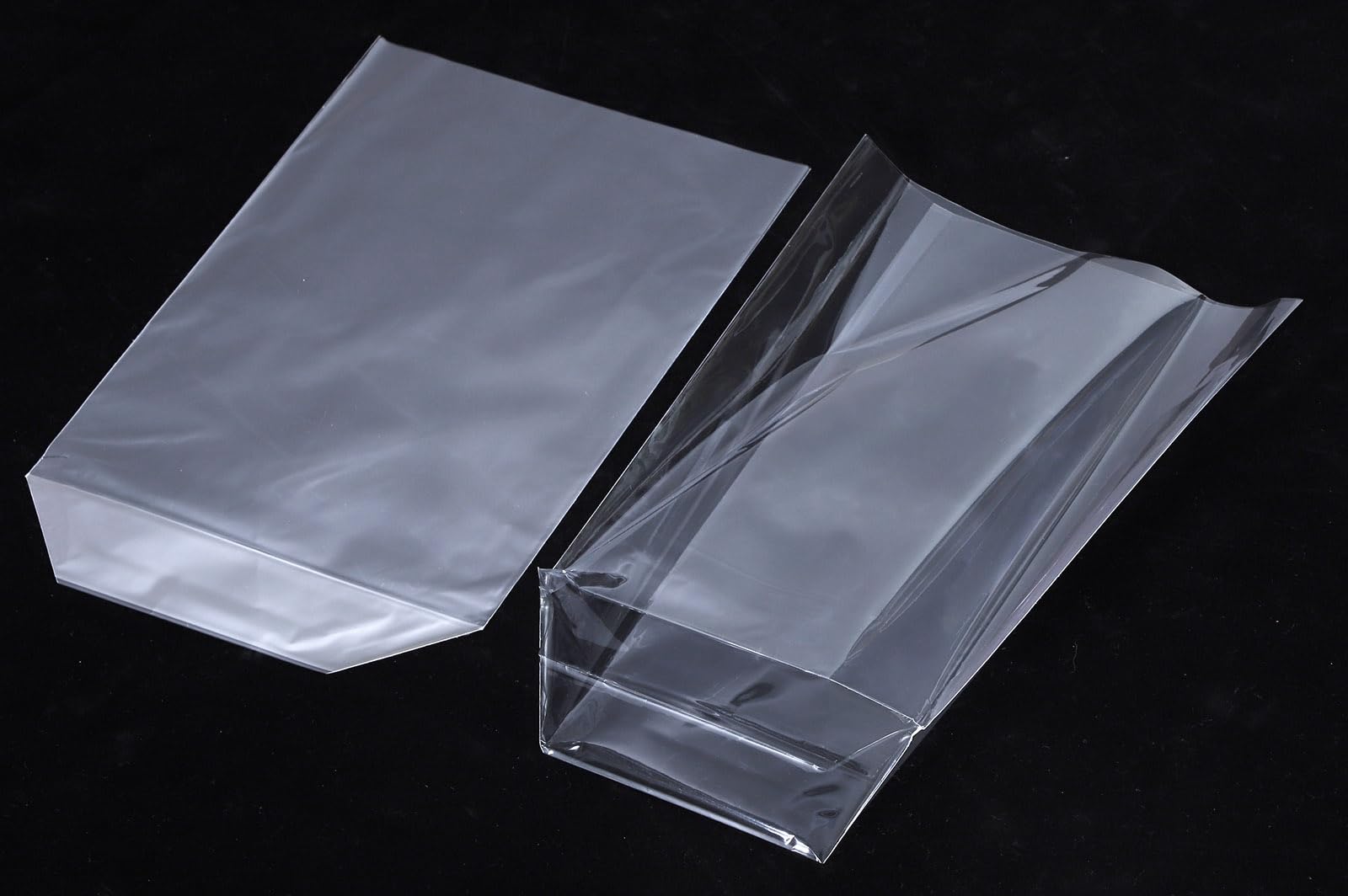 50Pcs 12X16 inch Bottom Gusset Bags Clear Cellophane Gift Wrap Wrapping Plastic Large Cello Bags for Party Favors Treats Mug with 5" Twist Ties