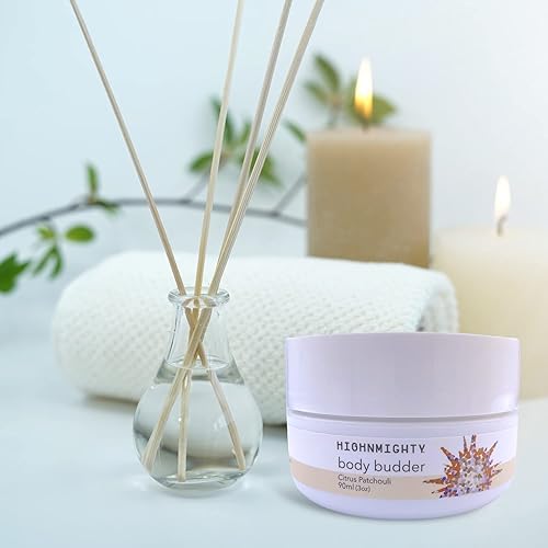 Miniatura 8 de Citrus Patchouli Body Budder  Mantequilla corporal hidratante con infusión de cáñamo, calma e hidrata la piel seca, 3.0 fl oz (3 onzas)