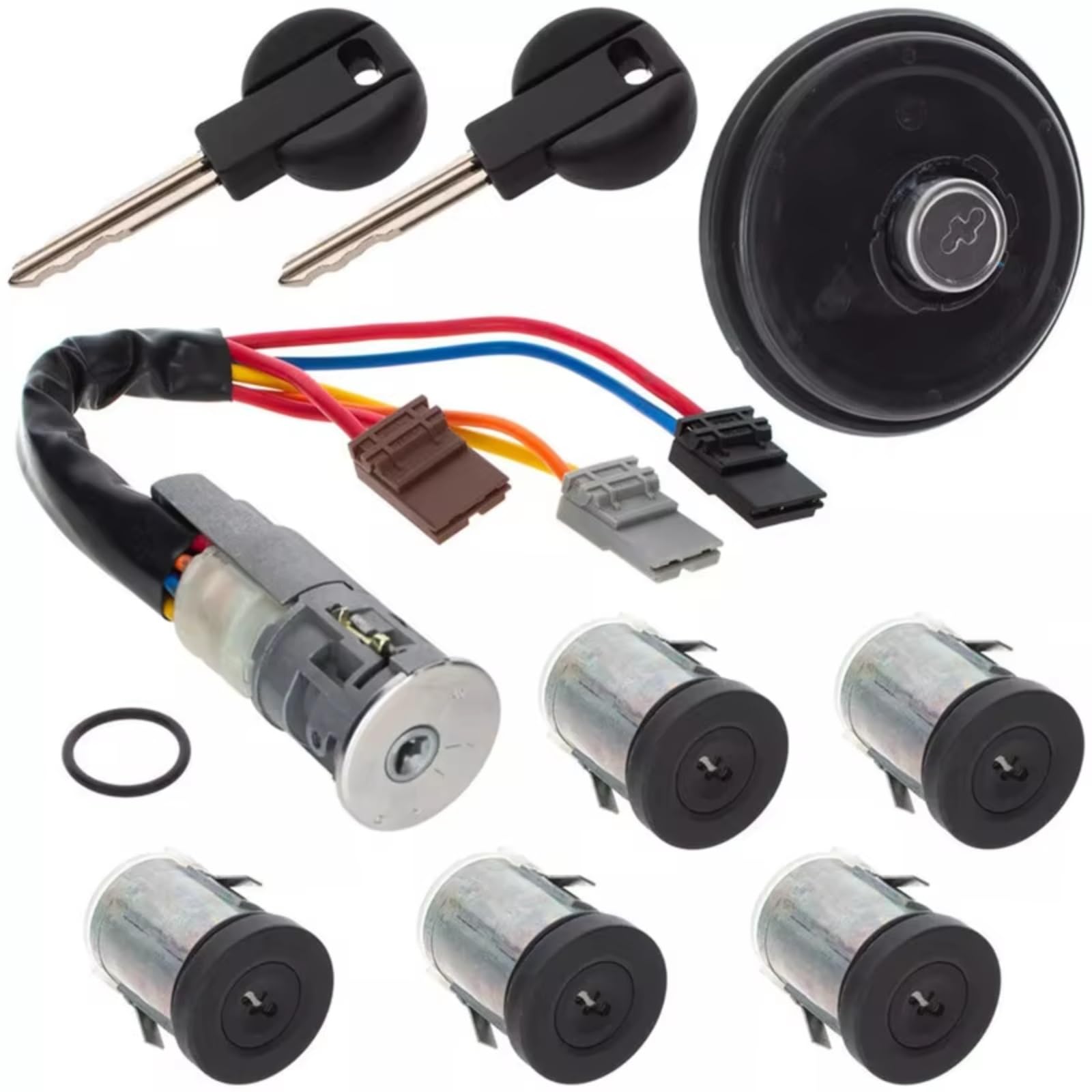 Interruptor De Arranque De Barril Cerradura Encendido Dirección Con Kit De Reparación De Llaves Compatible Con Peugeot Para Expert 1995-2006 4162F4 Clausor Bombín Arranque Kit