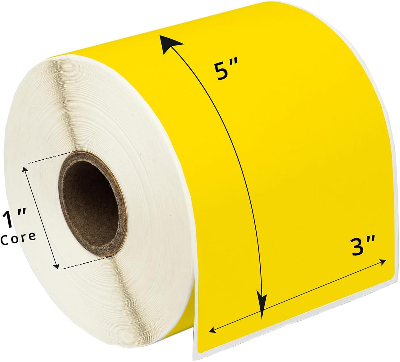 HOUSELABELS 3" x 5" Yellow Multipurpose Labels on 1" Core Compatible with Zebra and Rollo Printers, 4 Rolls / 300 Labels per Roll