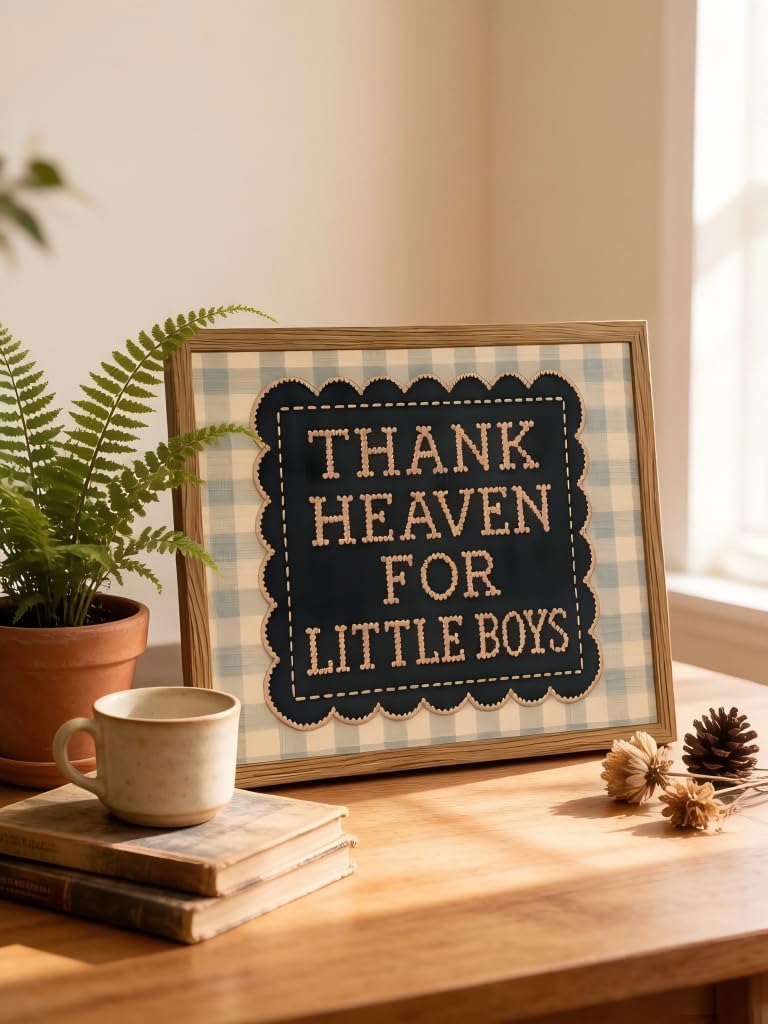 Thank Heaven for Little Boys Framed Wall Art 12x16 in image 5
