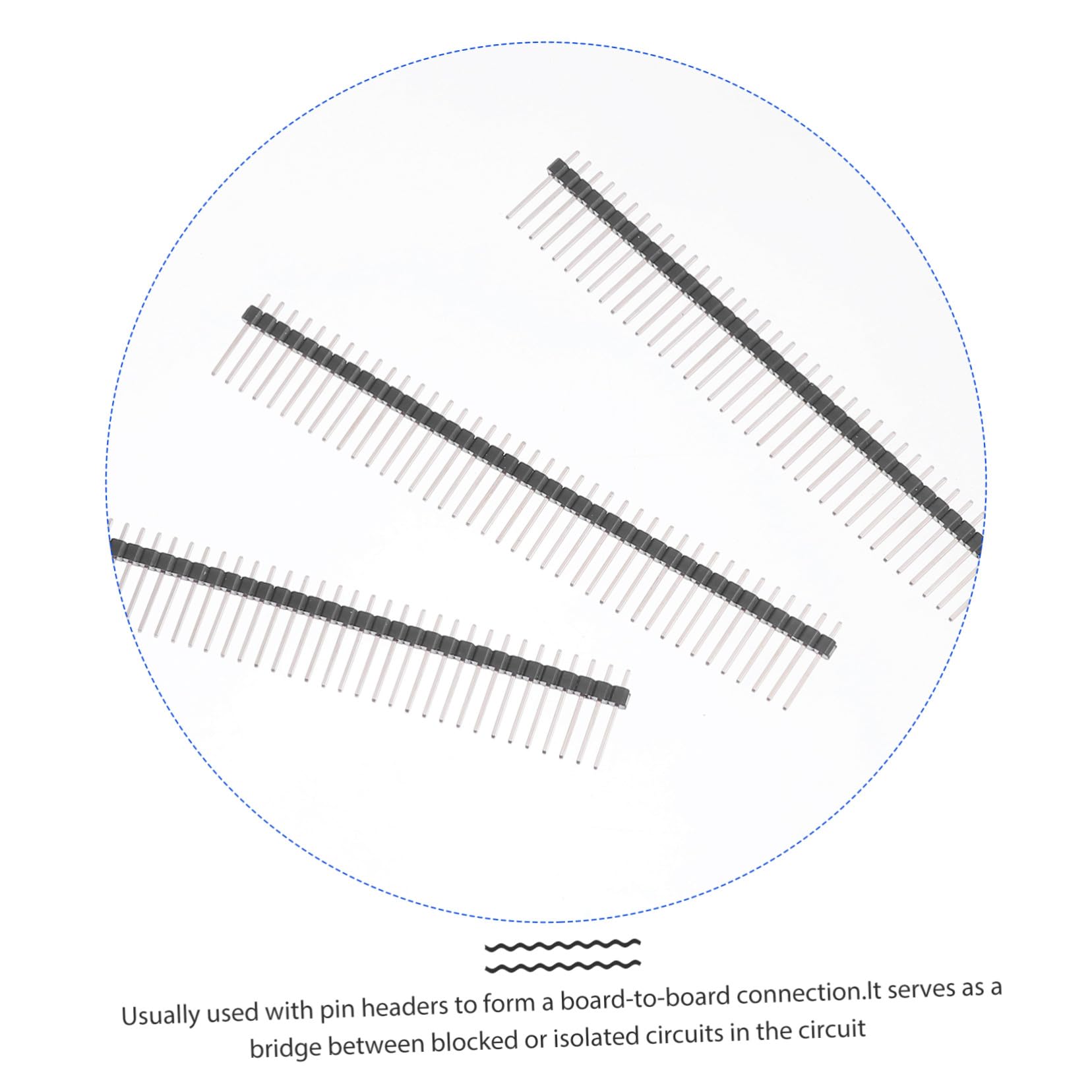 30 pezzi Connettori Pin Maschio Singolo per Pcb Accessori Strip in Rame Placcato Oro per Collegamenti Circuiti Elettronici