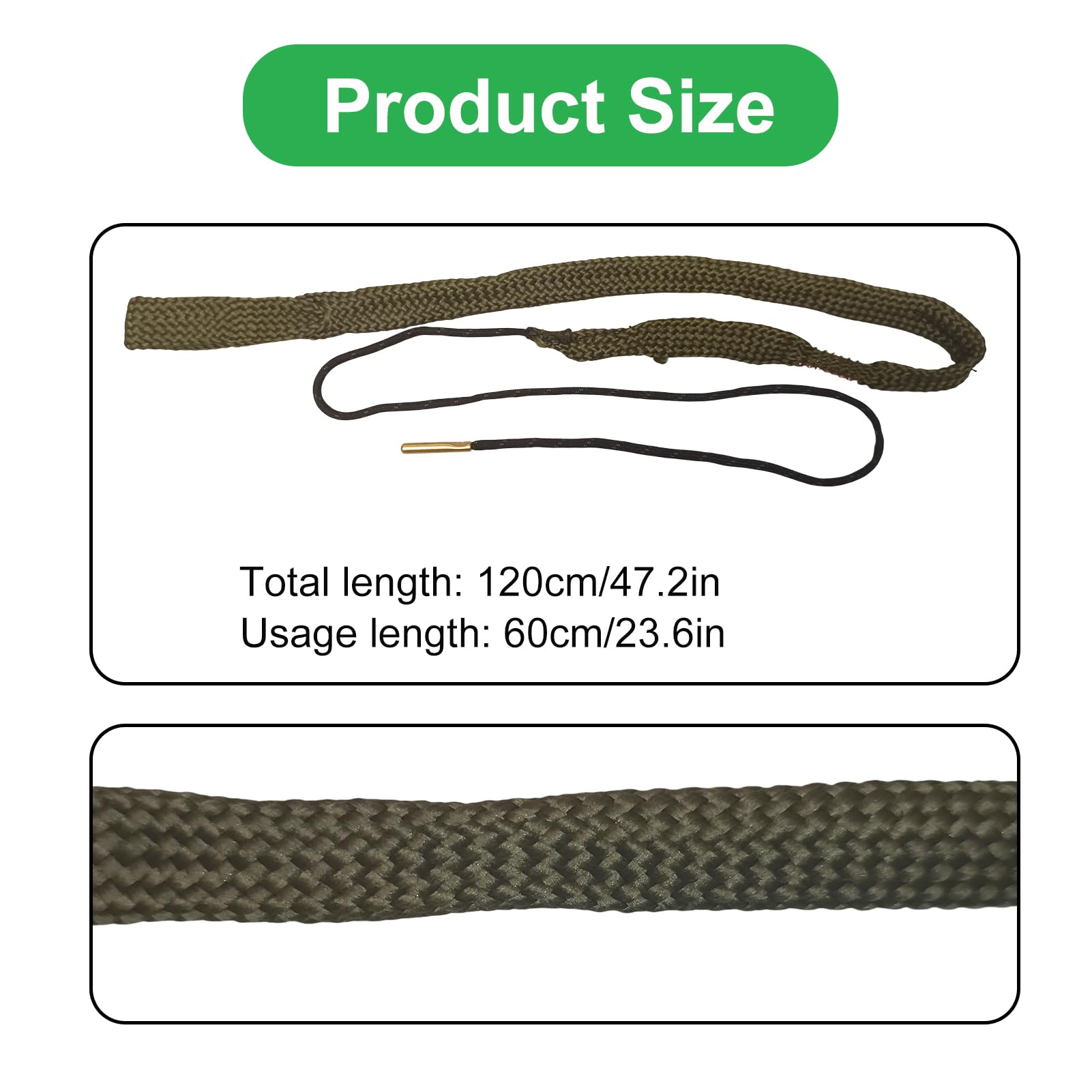 Cuerda para Limpiar cañones de Armas con cerdas de latón 5.56/9/7.62/12 GA - 2