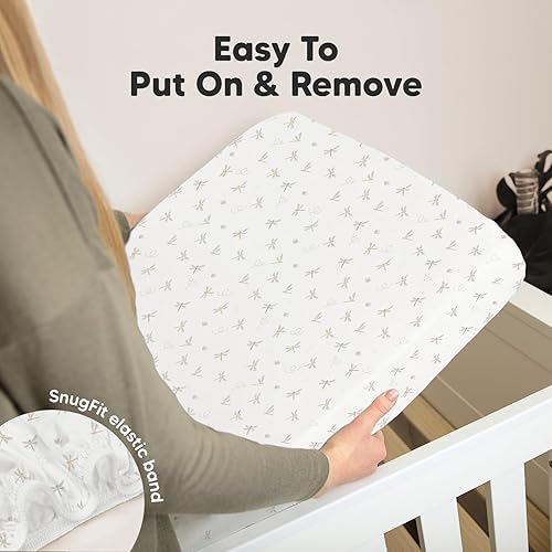 Miniatura 6 de Paquete de 2 sábanas para cuna, paquete y juego, sábanas de algodón orgánico para colchón de paquete y juego, sábanas de cuna de bebé, sábanas de