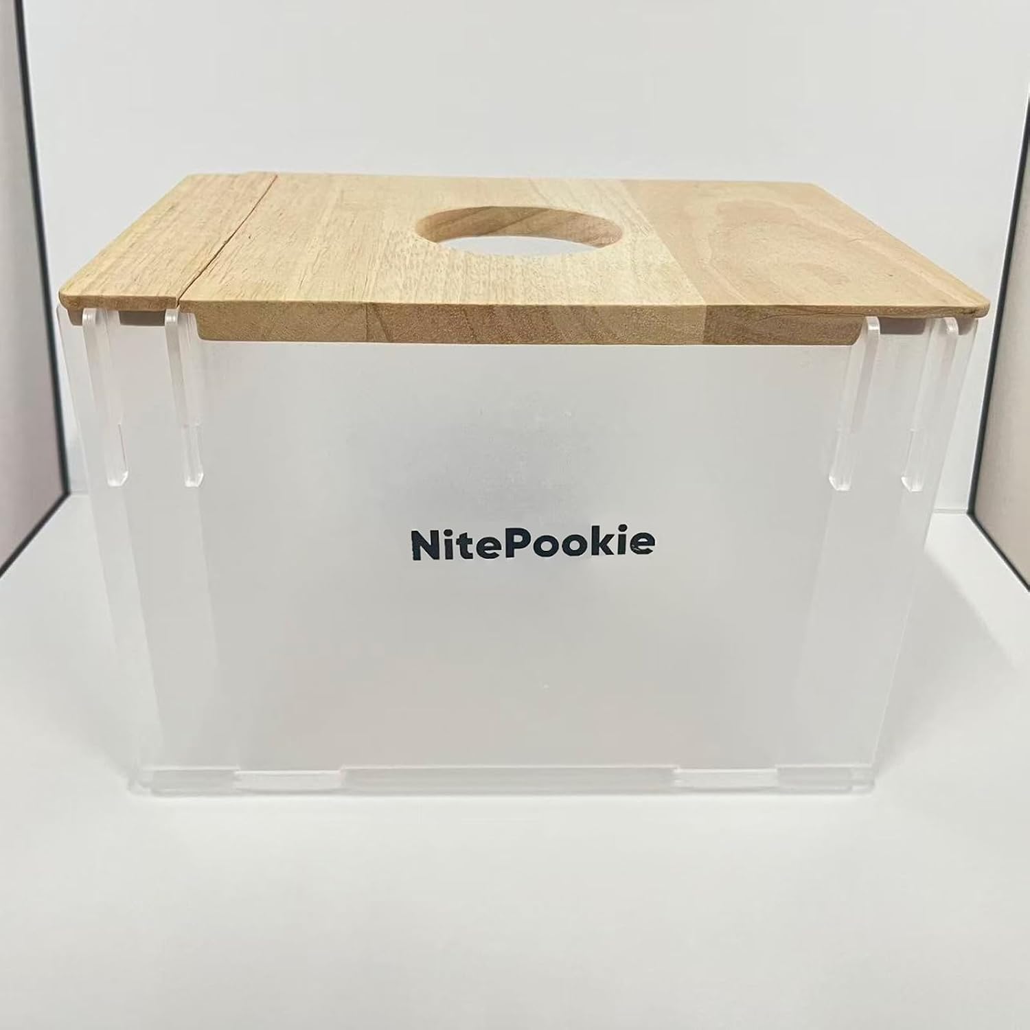 Hamster Digging House, Acrylic with Wooden Lid, Small Animal Habitat Accessory 8.66 × 5.75 × 6.18 (22 * 14.6 * 15.7) Size M
