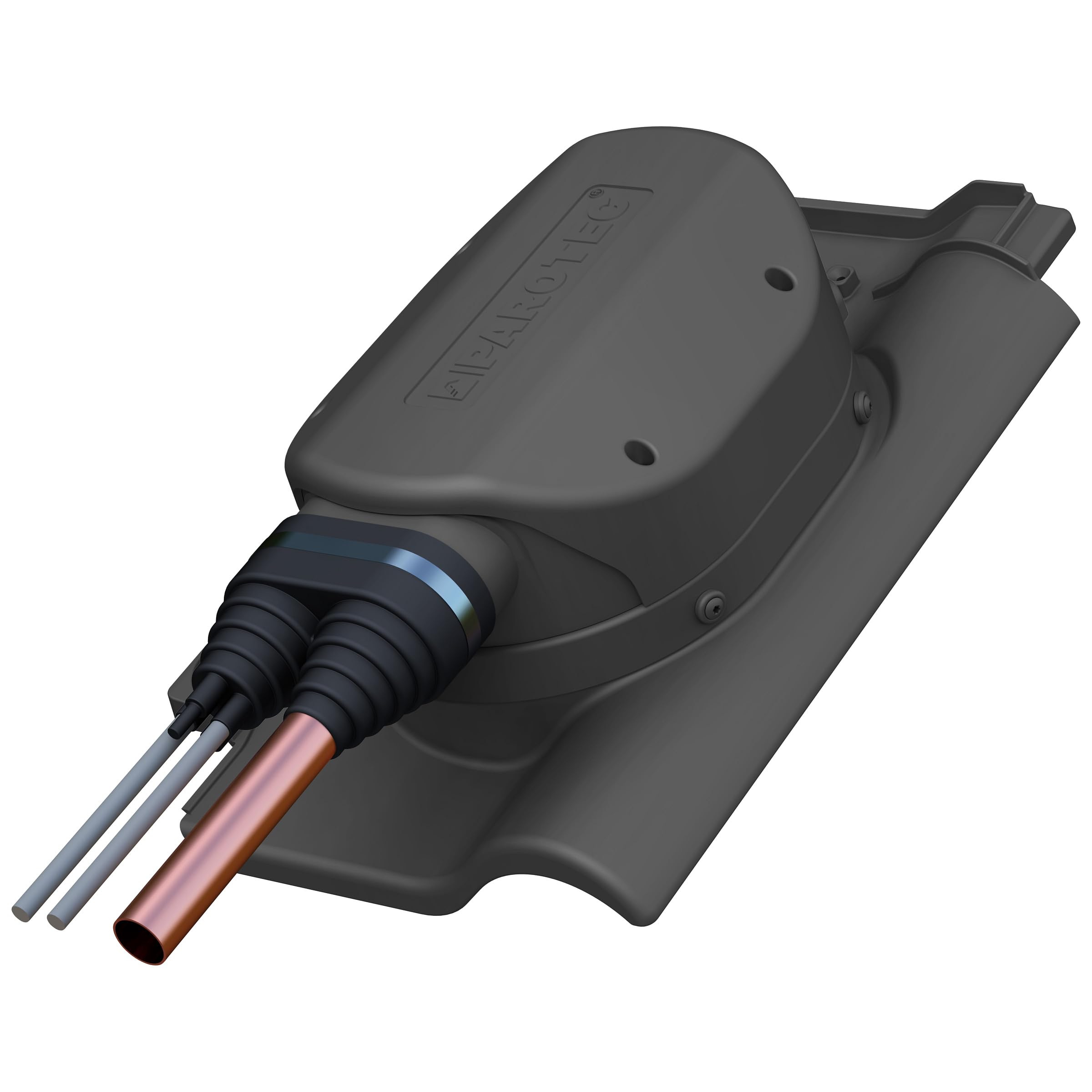 Parotec Traversée solaire pour tuiles de toit BMI Monier - Rubin 13V - Passage de toit solaire (RAL 7021 - Anthracite)