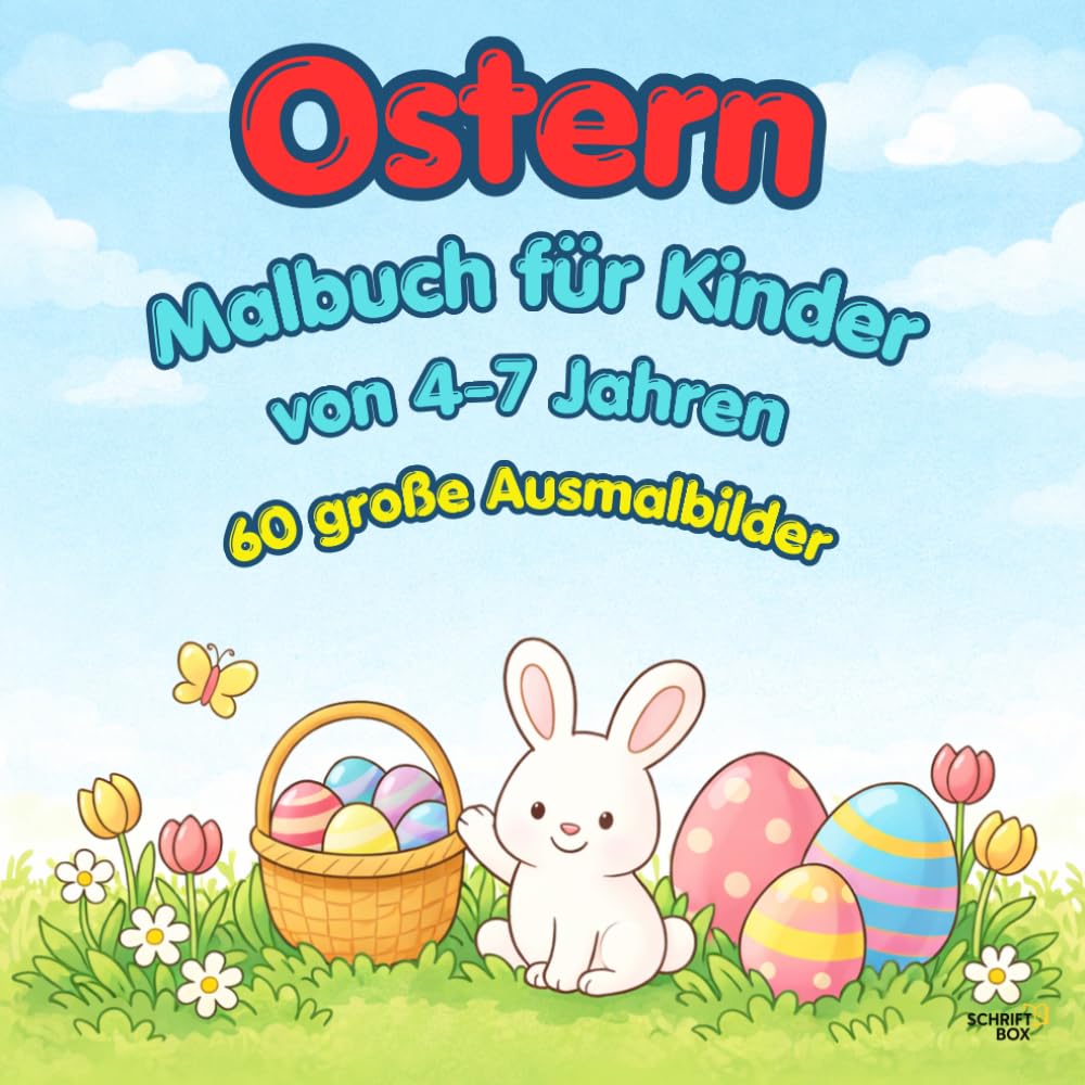 Malbuch für Kinder von 4–7 Jahren – Ostern: 60 große Ausmalbilder für Kinder von 4–7 Jahren | Ostermotive | Malspaß für Vorschule & Grundschule | ... von 4–7 Jahren – Einfach & kindgerecht)