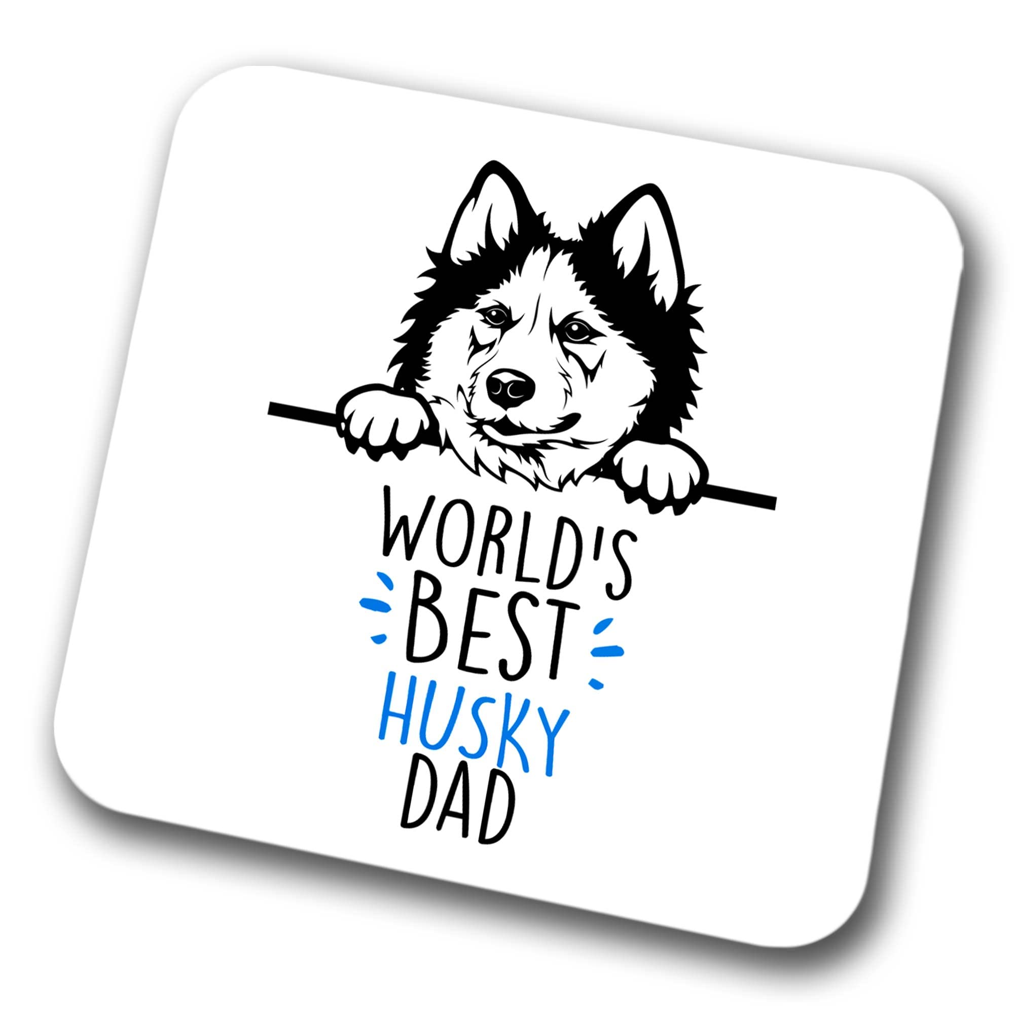 Faithful Prints Boys Husky World's Best Dad Coaster Dog Dad Husky Dad Friend Funny Gift For Birthday Christmas, Husky Coaster