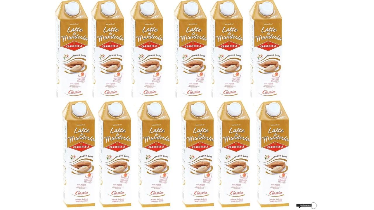 Condorelli Bevanda dolce alla mandorla, almond drink, Erfrischendes Mandelgetränk, soft drink 12x 1lt + keyring italy shop service