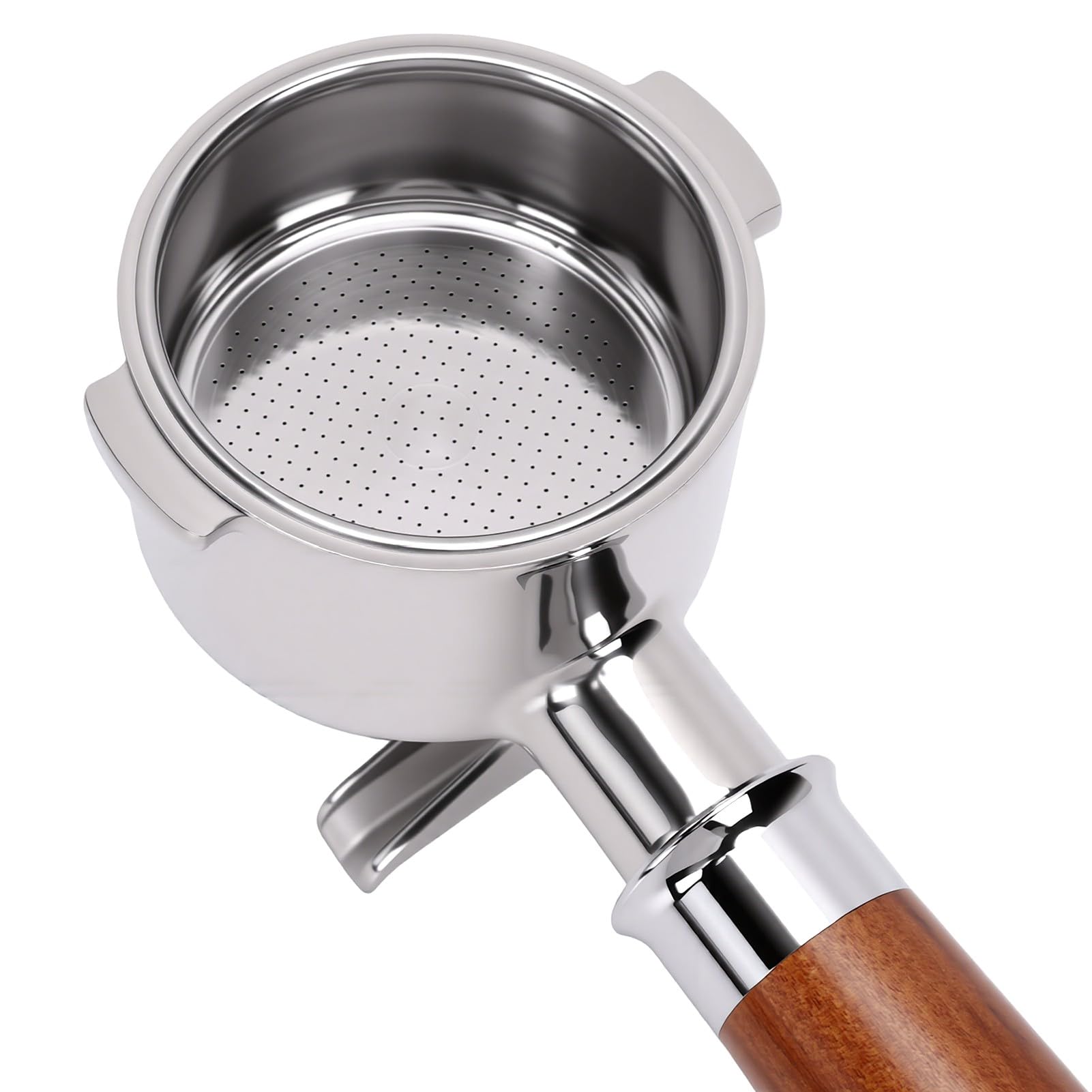 XUMIUZIY Filtro Portafiltro 51mm per Macchina da Caffè con Manico in (A | Portafiltro a doppio beccuccio, 2 orecchie, adatto per cestello in acciaio inossidabile, facile da pulire