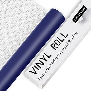 IModeur Matte Blue Vinyl Permanent, 30.5 x 305 cm(12'' x 10 Ft) BLue Permanent Vinyl for Cutting Machines and Silhouette Cameo, Adhesive Vinyl for Cup, Window, Home Decor, other DIY Projects