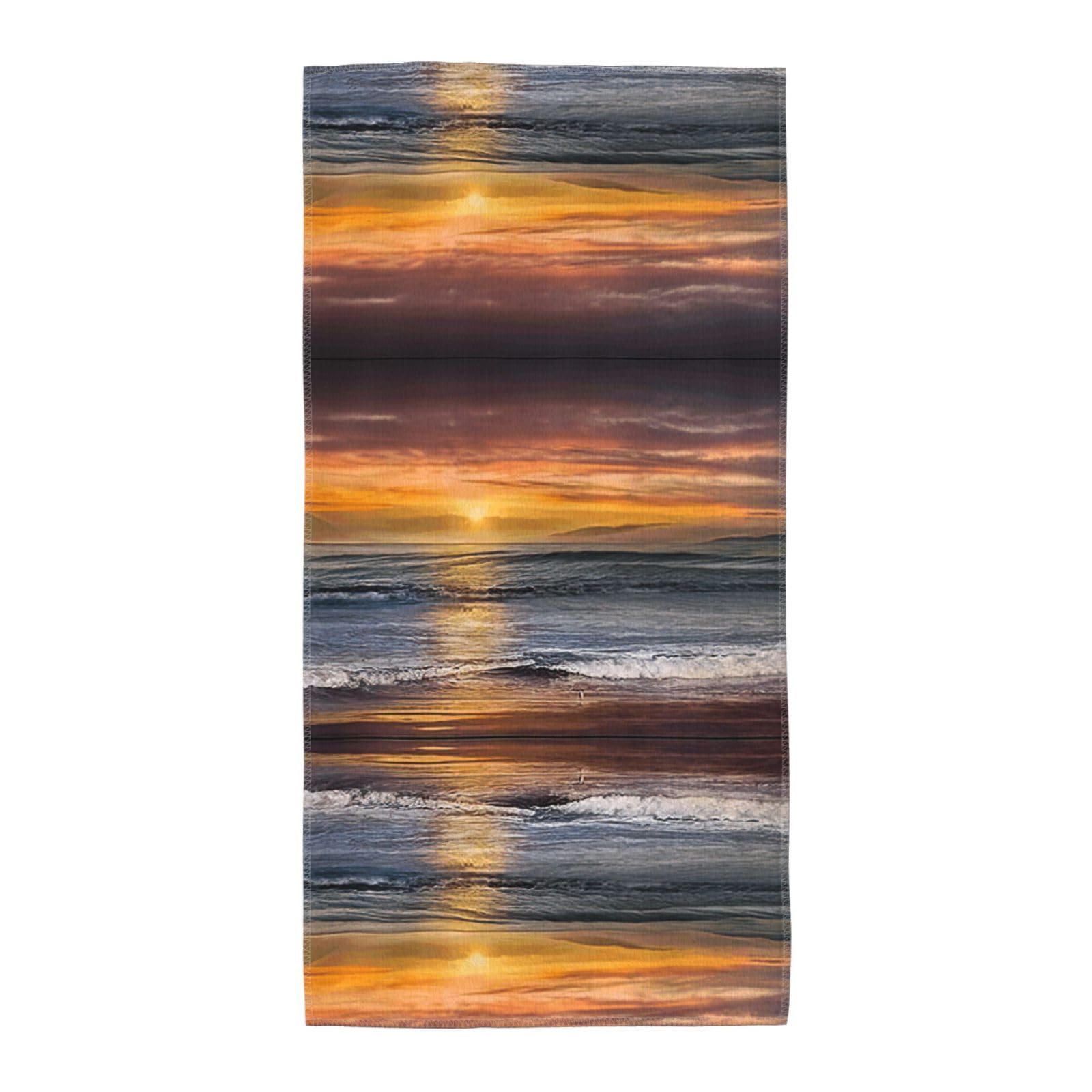 WYCZHY Sunset Beach Printed Quick Dry Beach Towel For Camping Travel Vacation