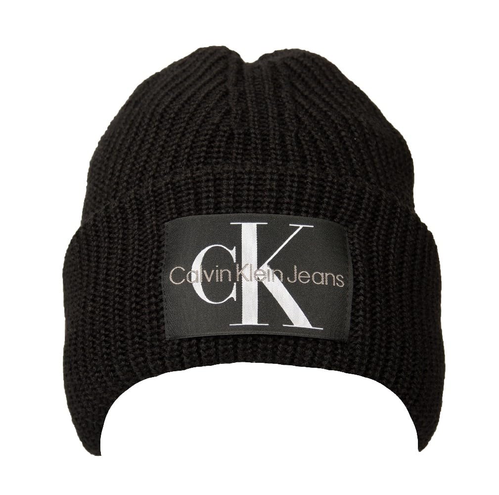Calvin Klein Jeans Cappello Cuffia CK Berretto con Risvolto Foderato Misto Lana con Logo Articolo ZM0ZM02442