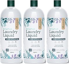 RIVENDALE Spring Fresh Laundry Liquid 3L (1000ml x 3) | Made with 4 Plant-Based Cleaners | Powered by 6X more active enzymes | Safe for baby clothes