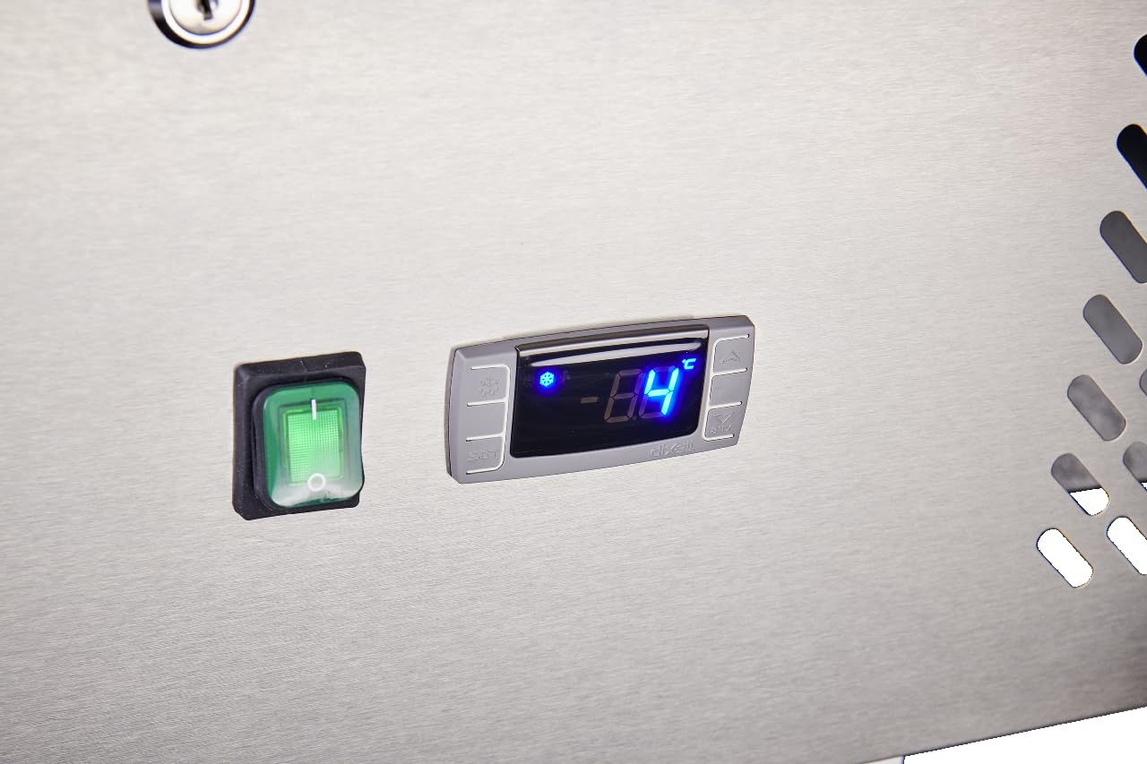METRO Professional Mesa refrigerada Saladette GSA3600 con superficie deslizante y cajones frigoríficos, 239 L, mesa frigorífica para hosteleria