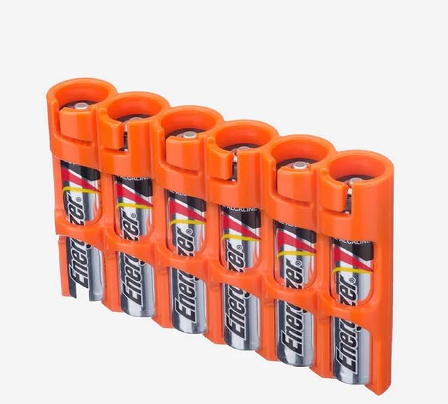 PowerPax 6 AAA Battery Caddy - Orange