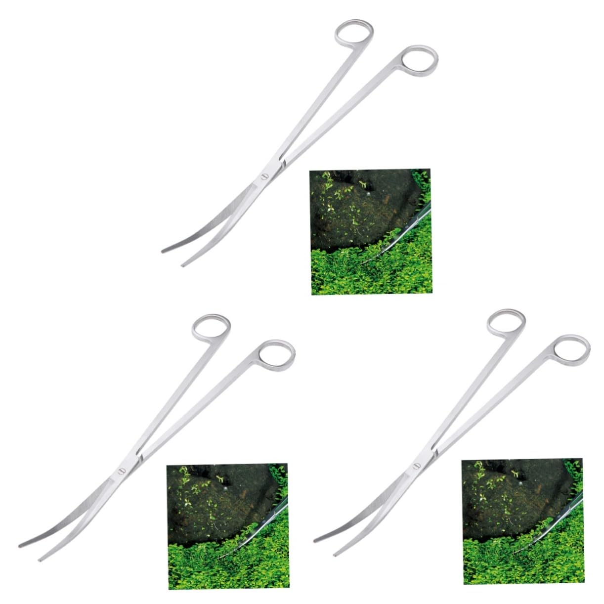 DOITOOL 3stücke Edelstahl Aquariumschneider Mit Gebogenem Schnitt Pflanzenzange Für Aquarienpflanzen Rostfrei Ergonomisches Design Für Präzises Trimmen Von Bodendeckern Und