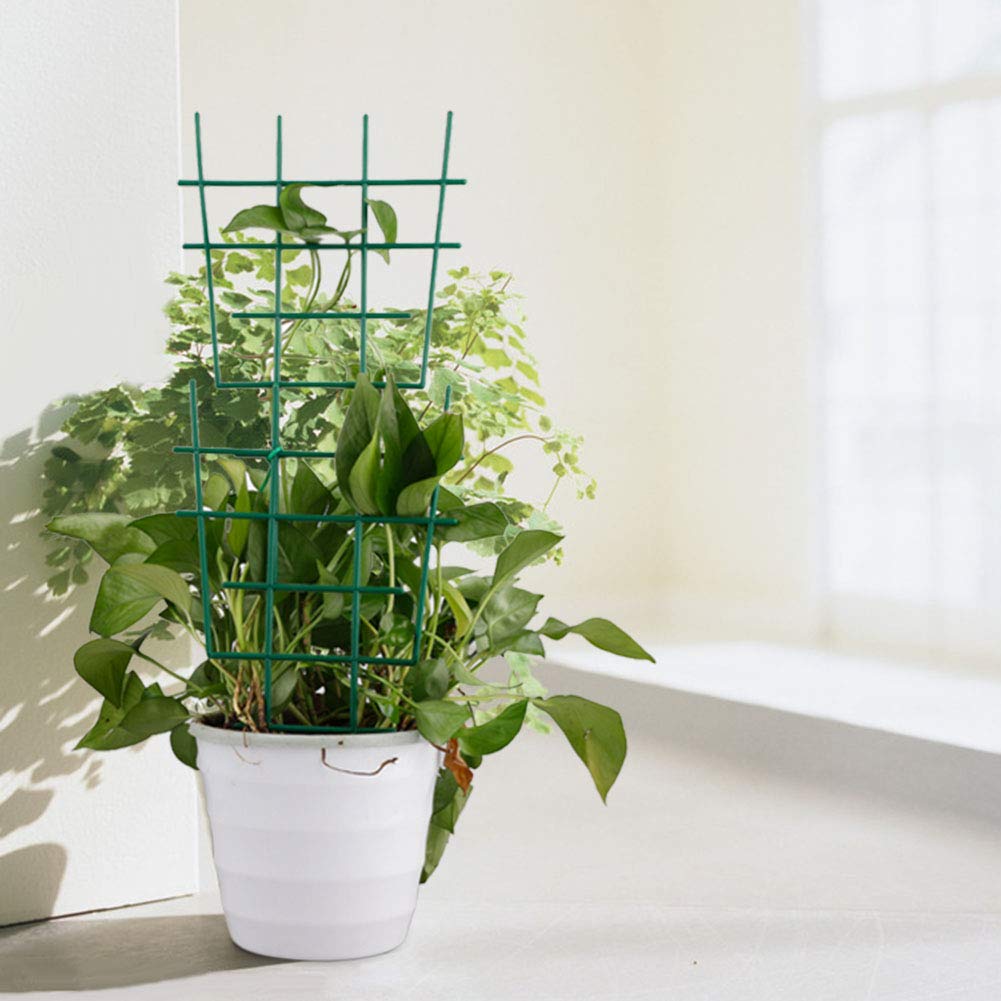 Lot De 12 Supports Pour Plantes Grimpantes – Treillis Jardin Plastique Vert 15x35cm Intérieur Extérieur